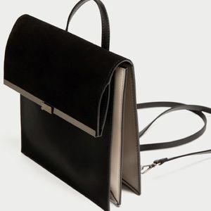NWOT Black zara mini backpack